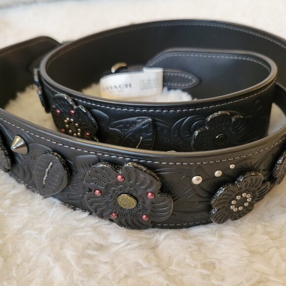 Coach Tea Rose Strap, Black - Picture 12 of 14